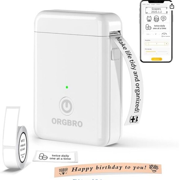 ORGBRO Bluetooth X1 Thermal Label Printer Machine - Picture 1 of 16